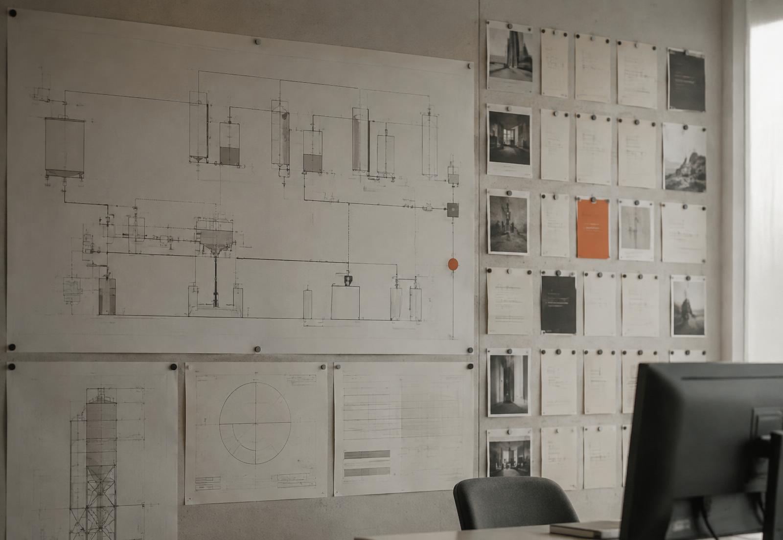 Placeholder: operations wall with process diagrams